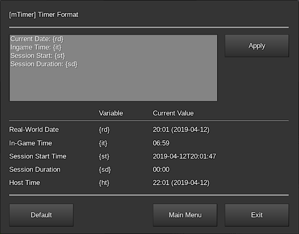 Timer Format